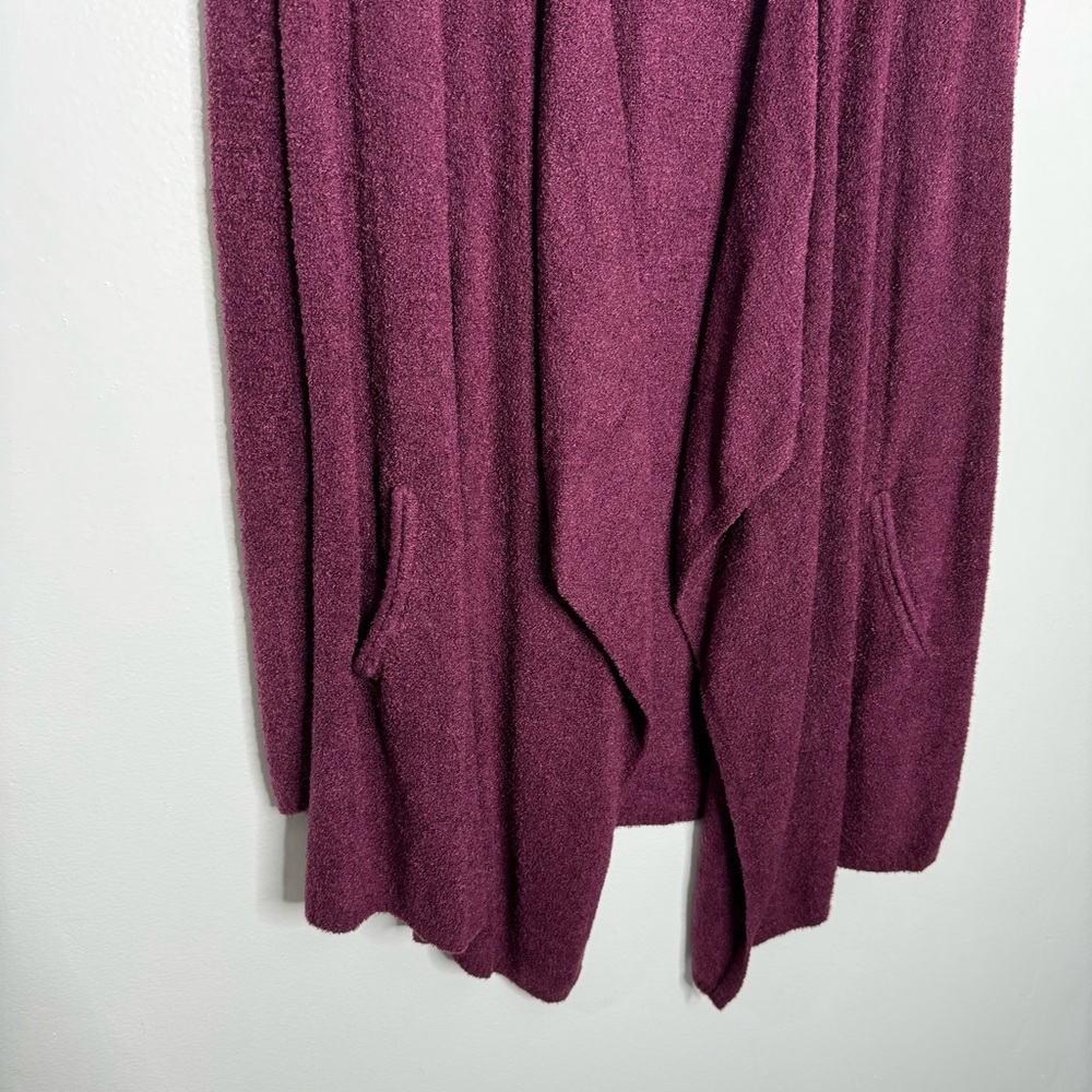 Barefoot Dreams Cozychic Lite Cardigan Berry Burgundy Size S/M Loungewear - Picture 4 of 12